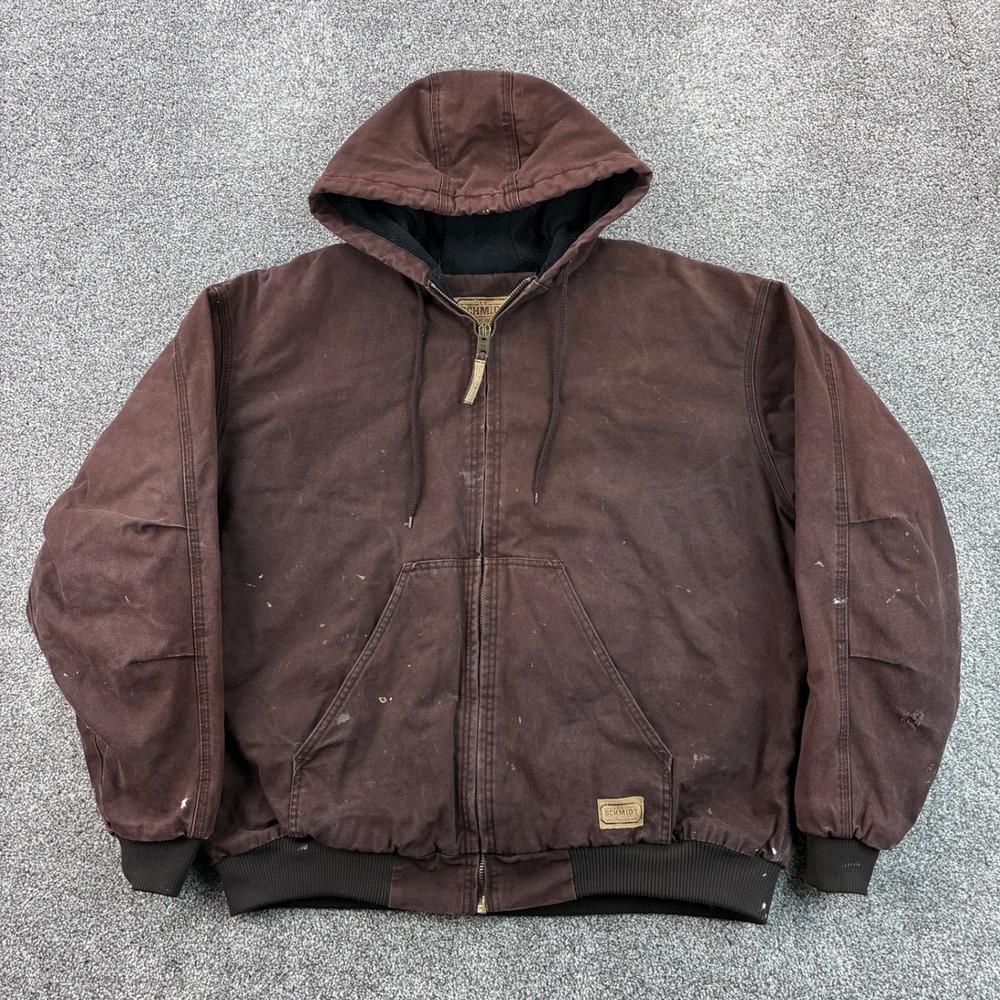 CE Schmidt Jacket Men 2XL Brown Blanket Quilt Lined Heavy Canvas Barn Chore Coat
